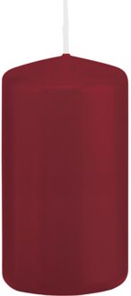 Trend Candles Cilinderkaars/stompkaars - bordeauxrood - 6 x 12 cm - 40 branduren