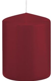 Trend Candles Cilinderkaars/stompkaars - bordeauxrood - 6 x 8 cm - 29 branduren Bordeaux rood