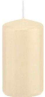 Trend Candles Cilinderkaars/stompkaars - cremewit - 5 x 10 cm - 23 branduren