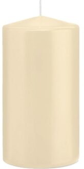 Trend Candles Cilinderkaars/stompkaars - cremewit - 8 x 15 cm - 69 branduren