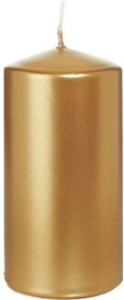 Trend Candles Cilinderkaars/stompkaars - goud - 6 x 12 cm - 40 branduren Goudkleurig
