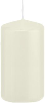 Trend Candles Cilinderkaars/stompkaars - ivoorwit - 6 x 12 cm - 40 branduren