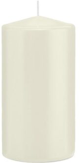 Trend Candles Cilinderkaars/stompkaars - ivoorwit - 8 x 15 cm - 69 branduren