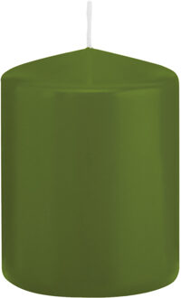 Trend Candles Cilinderkaars/stompkaars - olijfgroen - 6 x 8 cm - 29 branduren