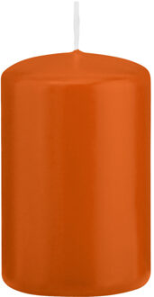 Trend Candles Cilinderkaars/stompkaars - oranje - 5 x 8 cm - 18 branduren