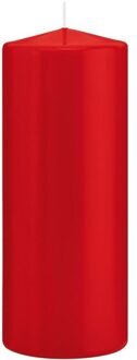 Trend Candles Cilinderkaars/stompkaars - rood - 8 x 20 cm - 119 branduren