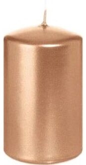 Trend Candles Cilinderkaars/stompkaars - ros?goud - 5 x 8 cm - 18 branduren Rose goud