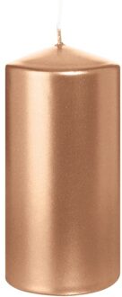 Trend Candles Cilinderkaars/stompkaars - ros?goud - 6 x 12 cm - 40 branduren Rose goud