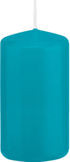 Trend Candles Cilinderkaars/stompkaars - turquoise - 6 x 12 cm - 40 branduren