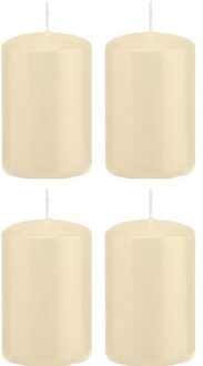 Trend Candles Cilinderkaarsen/stompkaarsen - set 20x - creme wit - 5 x 8 cm - 18 branduren