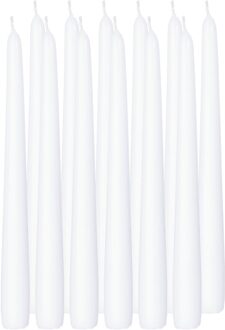 Trend Candles Dinerkaarsen/kandelaarkaarsen Cello - 12x stuks - wit - Gotisch - 25 cm