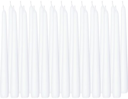 Trend Candles Dinerkaarsen/kandelaarkaarsen Cello - 24x stuks - wit - Gotisch - 25 cm