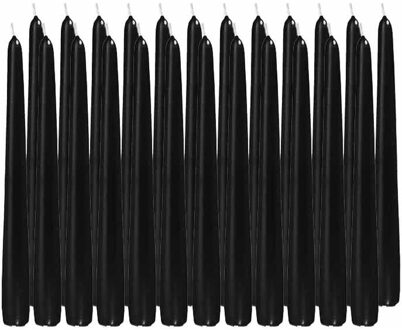 Trend Candles Dinerkaarsen/kandelaarkaarsen Cello - 24x stuks - zwart - Gotisch - 25 cm