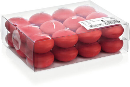 Trend Candles Drijfkaarsen - 24x - rood - 4,5 cm - 4 branduren
