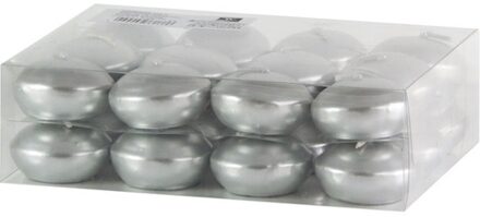 Trend Candles Drijfkaarsen - 24x - zilver - 4,5 cm - 4 branduren