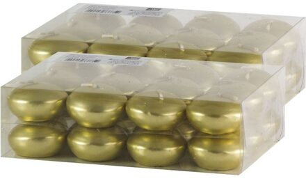 Trend Candles Drijfkaarsen - 48x - goud - 4,5 cm - 4 branduren Goudkleurig