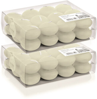 Trend Candles Drijfkaarsen - 48x - ivoorwit - 4,5 cm - 4 branduren