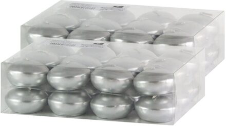 Trend Candles Drijfkaarsen - 48x - zilver - 4,5 cm - 4 branduren