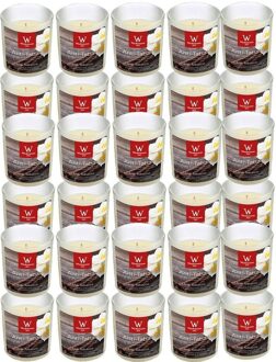 Trend Candles Geurkaars - 30x - in glas - Anti tabac aroma - 25 branduren - 7 x 8 cm Wit