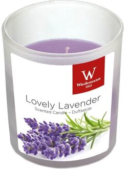 Trend Candles Geurkaars - in glas - Lavendel aroma - 25 branduren - 7 x 8 cm