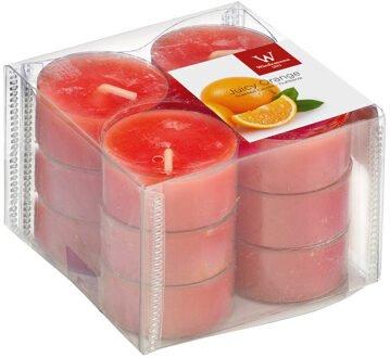 Trend Candles Geurtheelichtjes/waxinelichtjes - 12x - sinaasappel geur - 4 branduren