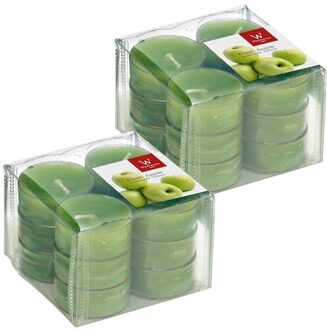 Trend Candles Geurtheelichtjes/waxinelichtjes - 24x - appel geur - 4 branduren