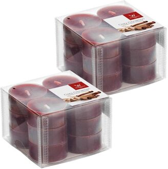 Trend Candles Geurtheelichtjes/waxinelichtjes - 24x - kaneel geur - 4 branduren