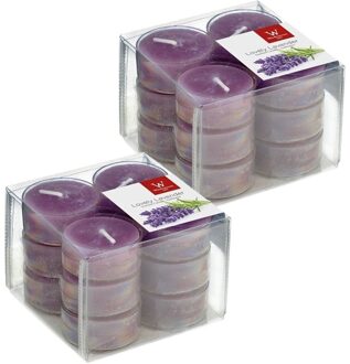 Trend Candles Geurtheelichtjes/waxinelichtjes - 24x - lavendel geur - 4 branduren