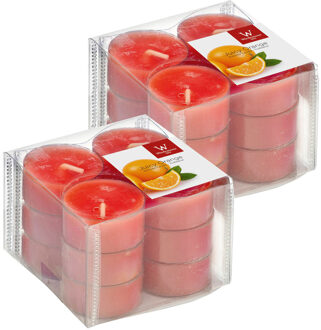 Trend Candles Geurtheelichtjes/waxinelichtjes - 24x - sinaasappel geur - 4 branduren