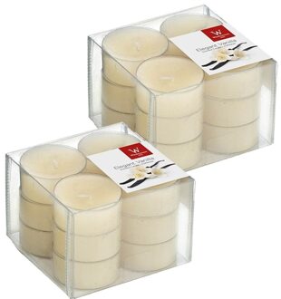 Trend Candles Geurtheelichtjes/waxinelichtjes - 24x - vanille geur - 4 branduren