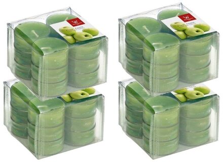 Trend Candles Geurtheelichtjes/waxinelichtjes - 48x - appel geur - 4 branduren