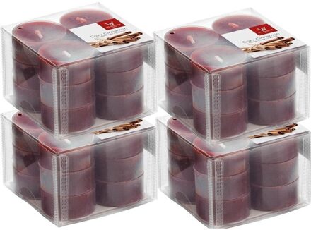 Trend Candles Geurtheelichtjes/waxinelichtjes - 48x - kaneel geur - 4 branduren