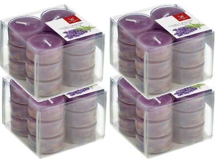Trend Candles Geurtheelichtjes/waxinelichtjes - 48x - lavendel geur - 4 branduren