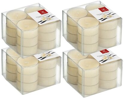 Trend Candles Geurtheelichtjes/waxinelichtjes - 48x - vanille geur - 4 branduren