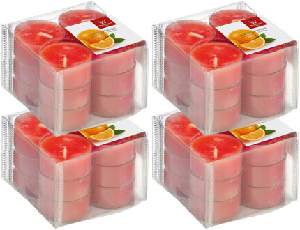 Trend Candles Geurtheelichtjes/waxinelichtjes - 72x - sinaasappel geur - 4 branduren