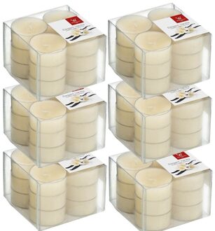 Trend Candles Geurtheelichtjes/waxinelichtjes - 72x - vanille geur - 4 branduren