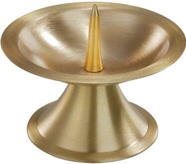 Trend Candles Luxe metalen kaarsenhouder goud voor stompkaarsen van 5-6 cm - kaars kandelaars Goudkleurig