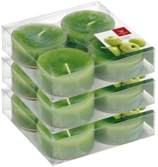 Trend Candles Maxi geurtheelichtjes/waxinelichtjes - 12x - appel geur - 8 branduren