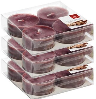 Trend Candles Maxi geurtheelichtjes/waxinelichtjes - 12x - kaneel geur - 8 branduren