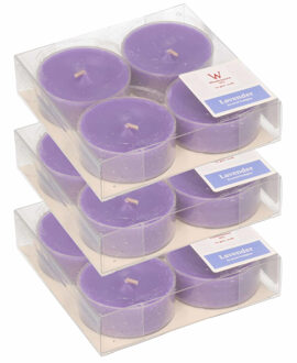 Trend Candles Maxi geurtheelichtjes/waxinelichtjes - 12x - lavendel geur - 8 branduren
