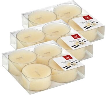 Trend Candles Maxi geurtheelichtjes/waxinelichtjes - 12x - vanille geur - 8 branduren