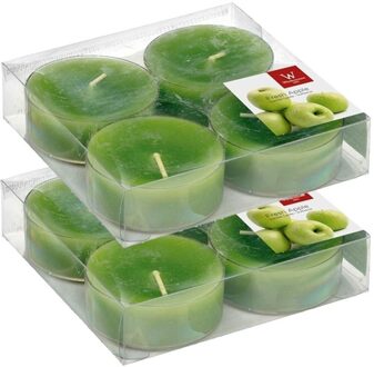 Trend Candles Maxi geurtheelichtjes/waxinelichtjes - 8x - appel geur - 8 branduren