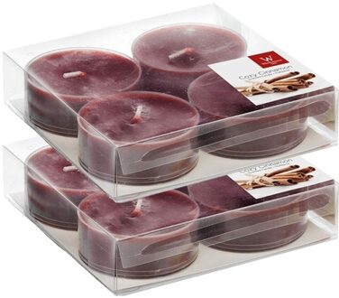 Trend Candles Maxi geurtheelichtjes/waxinelichtjes - 8x - kaneel geur - 8 branduren