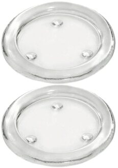 Trend Candles Ronde kaarsenhouder/kaars onderzetter - 2x - glas - 11 cm - voor stompkaarsen