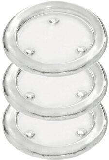 Trend Candles Ronde kaarsenhouder/kaars onderzetter - 3x - glas - 11 cm - voor stompkaarsen