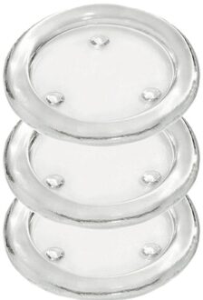Trend Candles Ronde kaarsenhouder/kaars onderzetter - 3x - glas - 14 cm - voor stompkaarsen