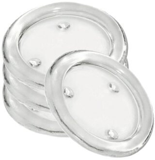 Trend Candles Ronde kaarsenhouder/kaars onderzetter - 4x - glas - 11 cm - voor stompkaarsen