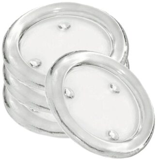 Trend Candles Ronde kaarsenhouder/kaars onderzetter - 4x - glas - 14 cm - voor stompkaarsen