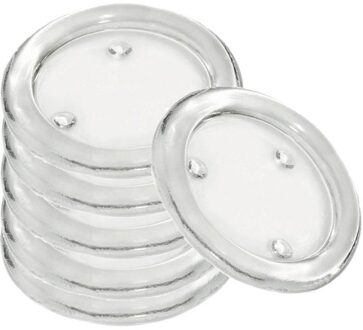 Trend Candles Ronde kaarsenhouder/kaars onderzetter - 6x - glas - 11 cm - voor stompkaarsen