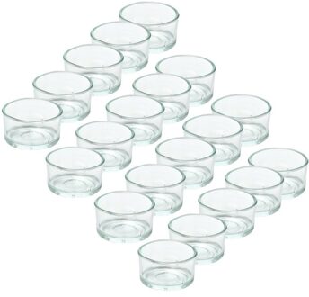 Trend Candles theelichthouder - 20x - glas - transparant - 4x3 cm - waxinelicht